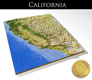 3d relief california model