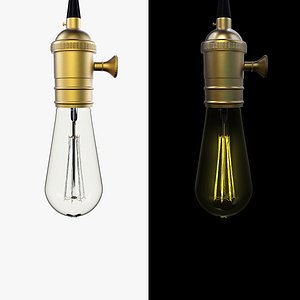 retro vintage bulb light 3d fbx
