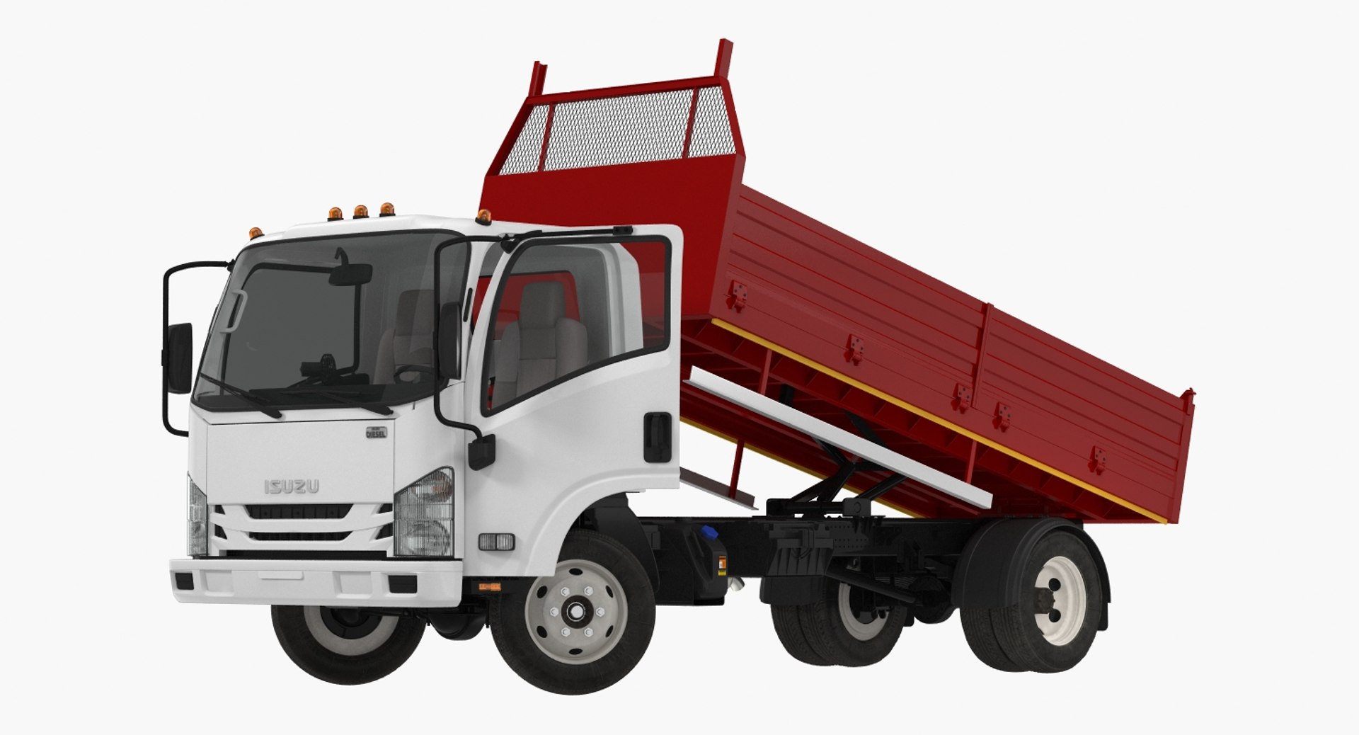 Isuzu NPR Dropside 2018 Rigged 3D Model 3D model preview