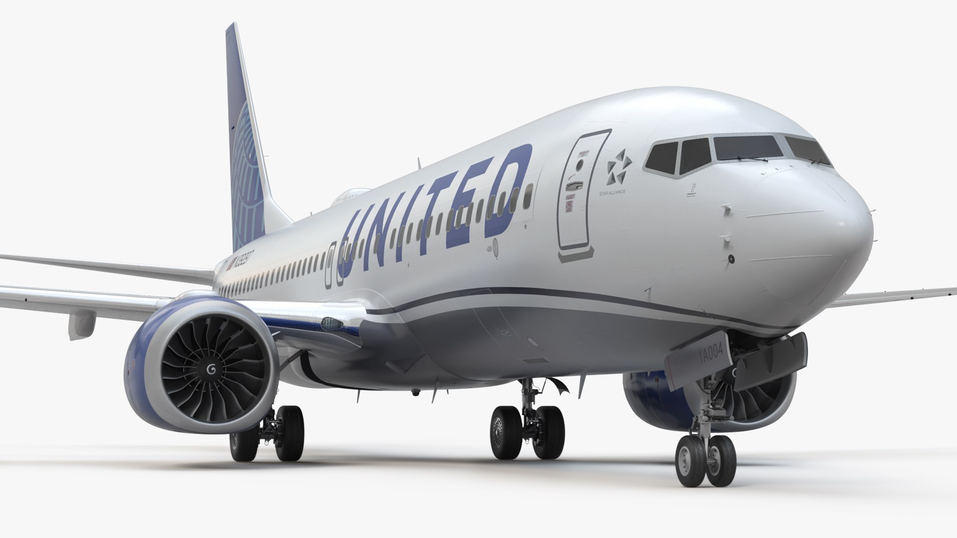 United Airlines Boeing 737 Max 8 3D model preview