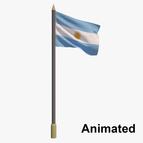 3D model flag argentina - animation