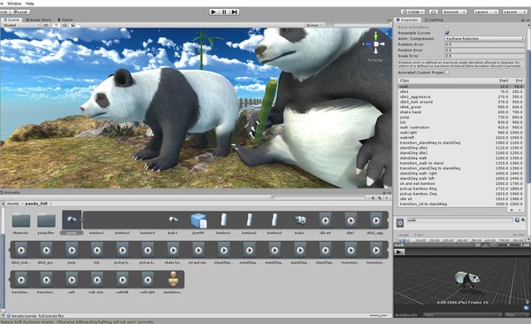 modelo 3d Panda Lowpoly AR VR completamente aparejado animado ...