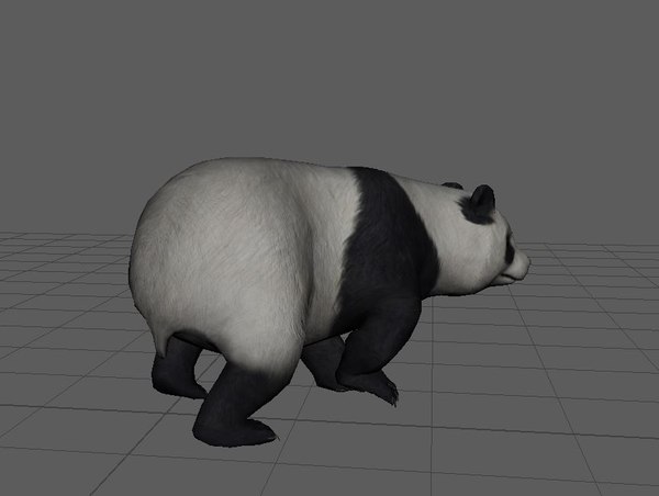 modelo 3d Panda Lowpoly AR VR completamente aparejado animado ...