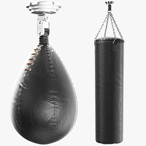 3D Detailed Two Boxing Bags model