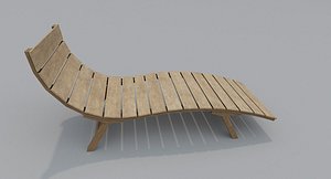 3D Wooden Sunbed