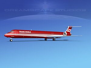 md-90 jet commercial 3d model