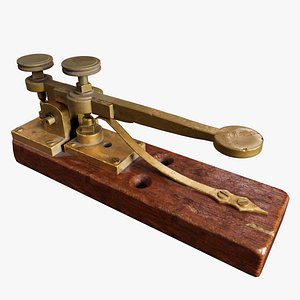 Vintage telegraph key Mid-Poly 3D Model