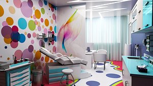 3D doctors office-pediatric clinic interior model