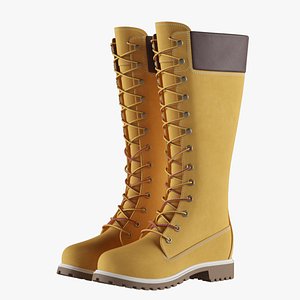 Leather 14-inch Yellow Boots