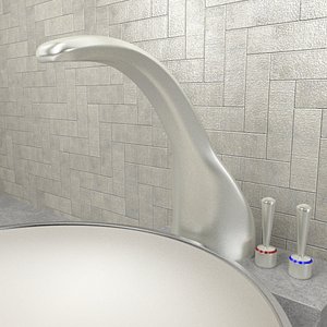 3D model bathroom taps laundry