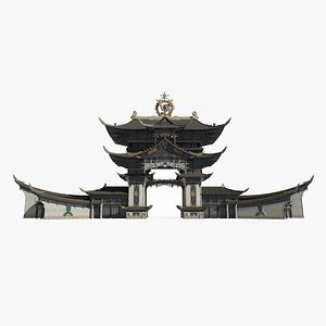 Ancient Asian architecture Imperial Palace and Heavenly Gate model
