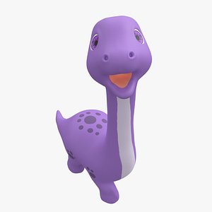 cartoon baby brontosaurus 3D
