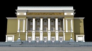 3D abay opera house almaty model