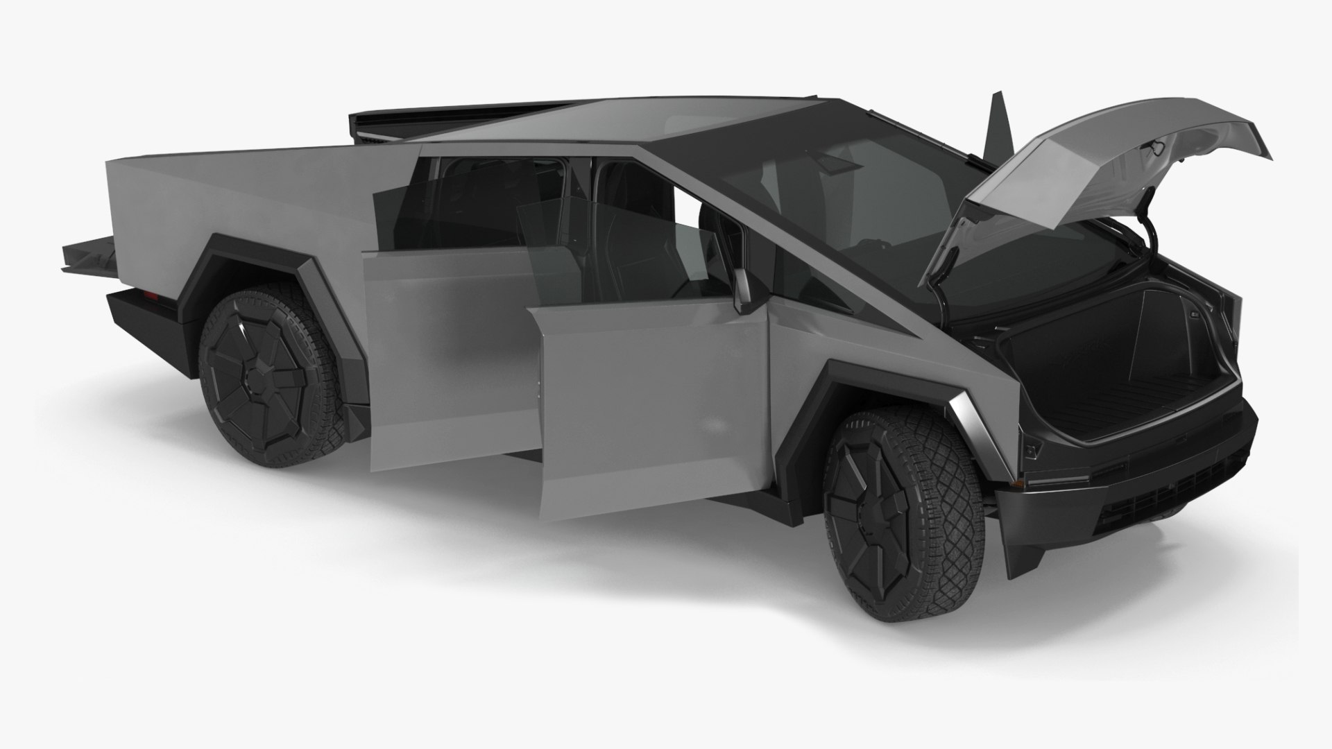 2024 Tesla Cybertruck Rigged for Cinema 4D 3D model preview