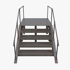 3D Old Metal Stairs