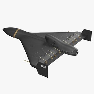 3D model Shahed 238 Kamikaze Drone Black Rigged