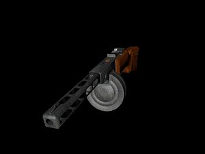 russian ppsh submachine gun 3d model