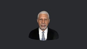 Morgan Freeman- Realistic bust head ready 3d Model