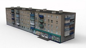 3D Five-storey residential building model