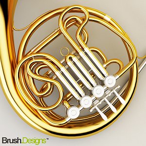 instrument french horn 3d max