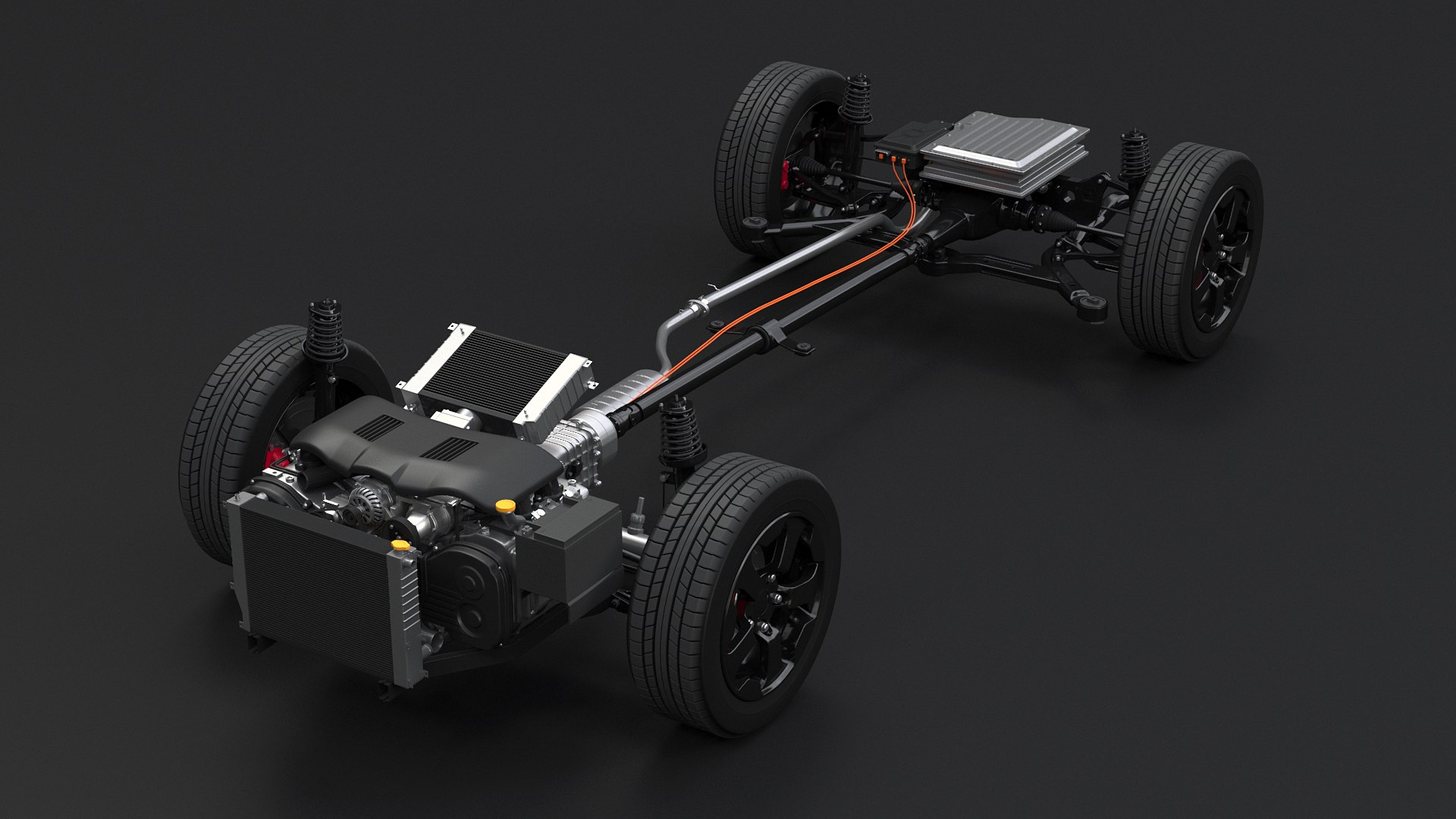 3D MHEV Mild-Hybrid AWD Chassis Model - TurboSquid 2011975