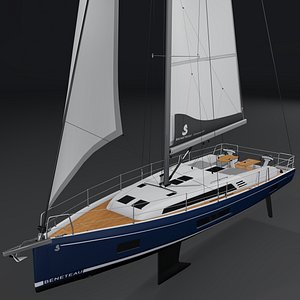 Beneteau Oceanis 47 3D Yacht PBR model