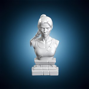 3D model Lara Croft Bust 3D Print Model Fan Art