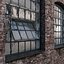 Arc wrinkled glass Old industrial steel tilt window