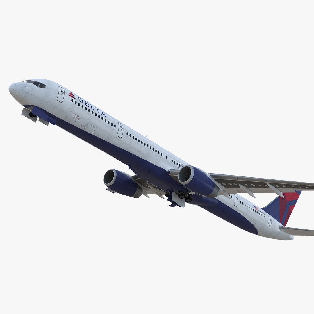Boeing 757-300 Delta with Cabin Rigged 3D Model 3D model preview