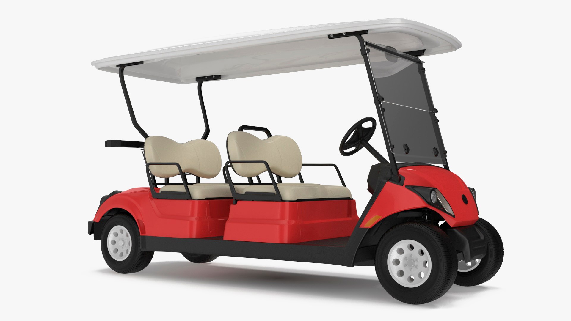 Four Seat Electric Car Yamaha Red 3D model preview