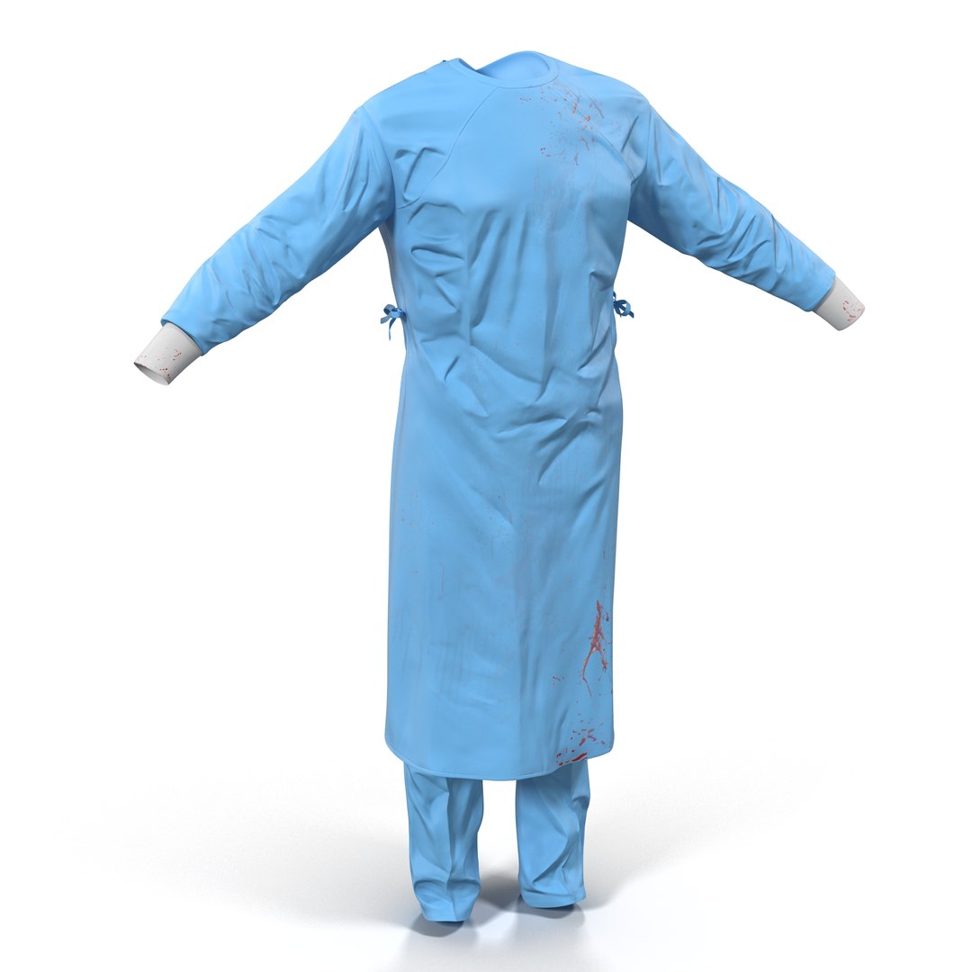 Surgeon Dress 11 with Blood 3D Model 3D model preview