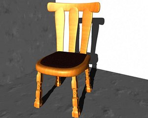 3d wood chair model