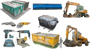 3D construction site scan pack model