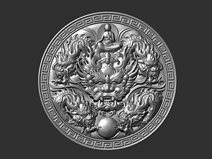 3D Pendant with Dragons model