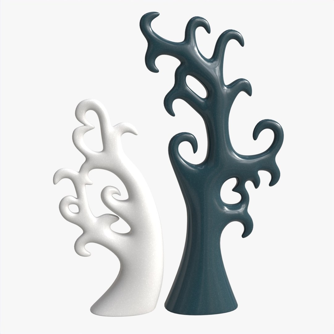 Abstract Tree Ceramic Figurine Set 06 V1 Model TurboSquid 2022530   000 