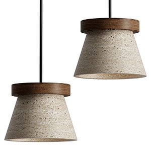 Vintage Yellow Travertine Mini Pendant Light