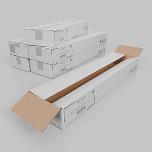 3D White Cardboard Box R-281 - Rigged and Customizable