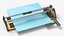 3D Tile Cutter with Blue Ceramic Tile model