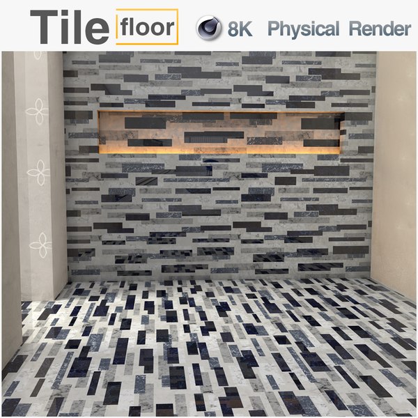 modèle 3D de Texture PBR 8K Carreaux de sol C4D Physical Render 0095 ...