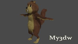 3d model cartoon chipmunk