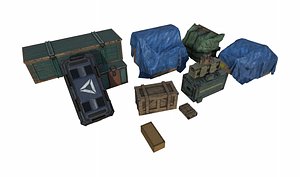 3D Crates Pack 2 model