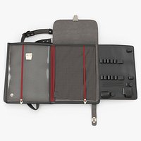 Office Organizer Shoulder Bag Opened Black