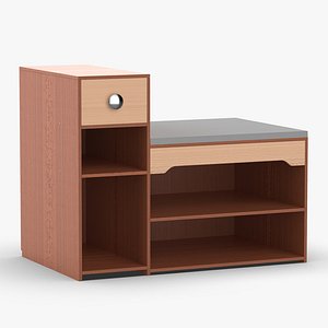 3D Entryway Footwear bench rack storage model