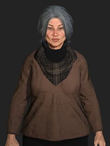 3D AAA 3D REALISTIC CHARACTER - EUROPEAN OLD WOMAN OLD PEOPLE model