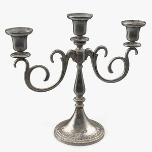 3D silver candle holders