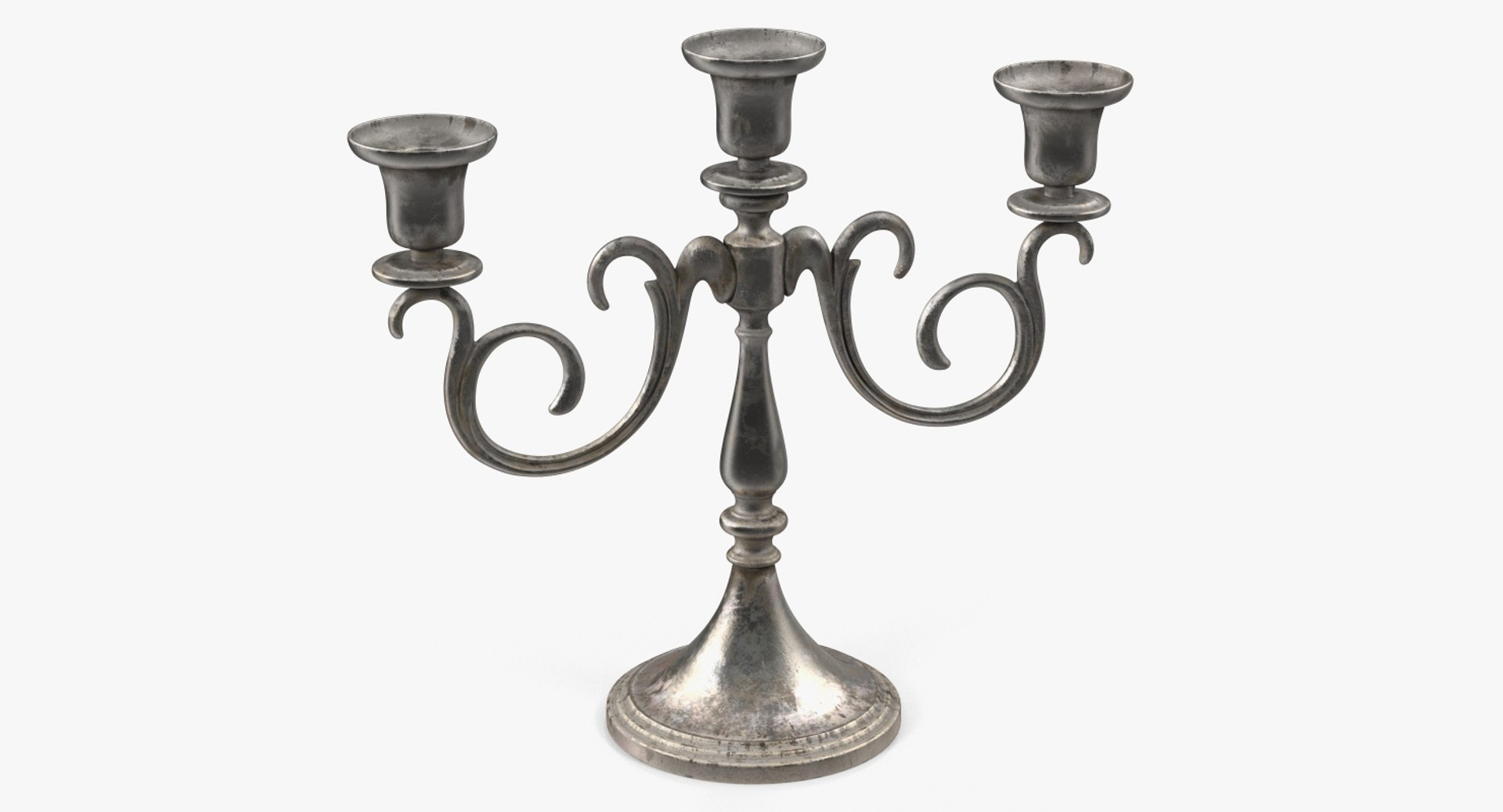 Silver Candle Holders 3D Model 3D model preview