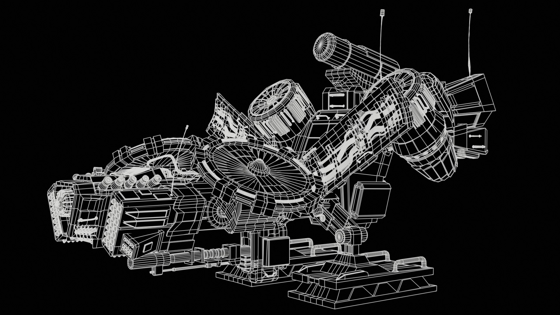 Sci-fi Military war drone 3D model https://p.turbosquid.com/ts-thumb/xg/ZJmEao/KX/front_wireframe/png/1716281630/1920x1080/fit_q87/95fb9726fc432a3df7ec4aa3f9e385ebb9d34f25/front_wireframe.jpg