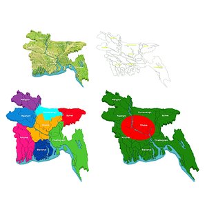 Bangladesh 3d Map 3D