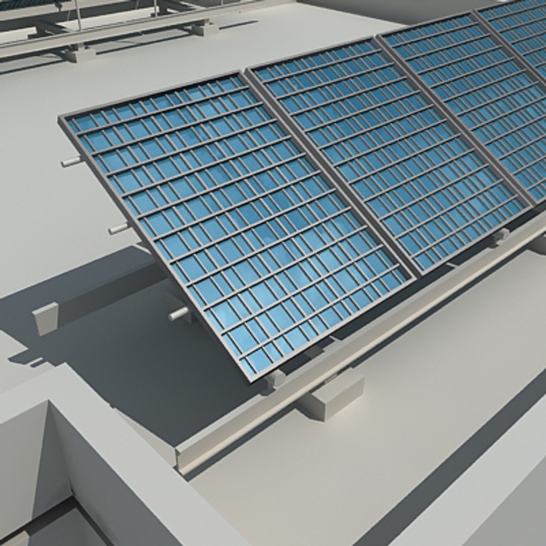 Skyscraper Solar Panel 3d Model