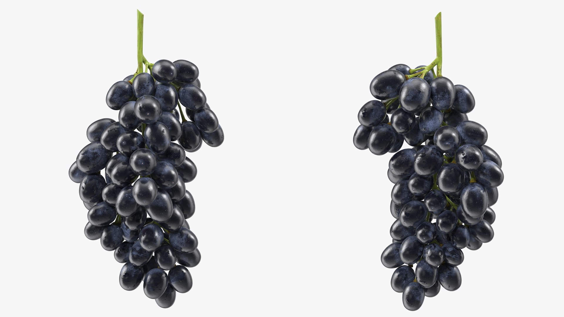 Cluster of Black Grapes 3D model preview
